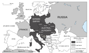 Alliances-1914 Map Europe alliances 1914-en greyscale v02.svg