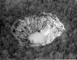 More than three acres of forest suddenly disappeared into the "Golly Hole" or "December Giant" sinkhole in Montevallo, Alabama, USA. (wiki)