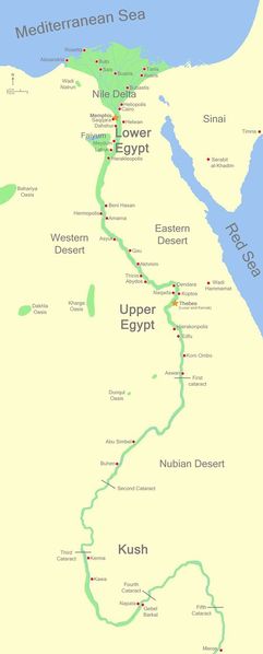 File:Egypt map Upper&LowerEgypt Ancient Egypt main map wiki med.jpg